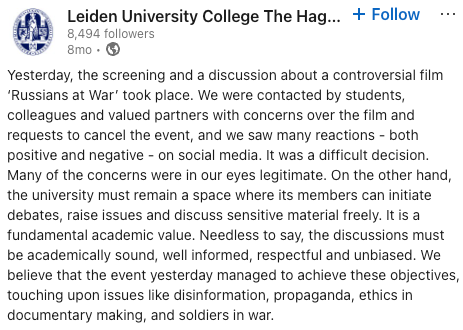 Leiden University, Russians at War