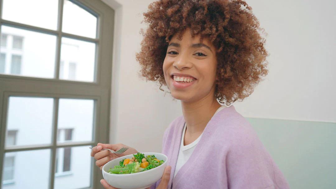 woman with bowl