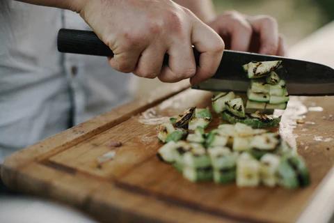 cutting vegetables