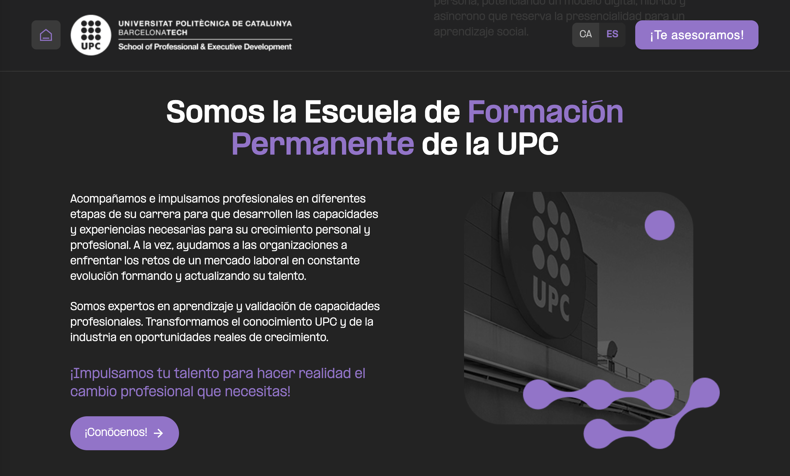 Nuestra colaboración con la Universitat Politècnica de Catalunya para el diseño y despliegue de su Escola de Formació Permanent