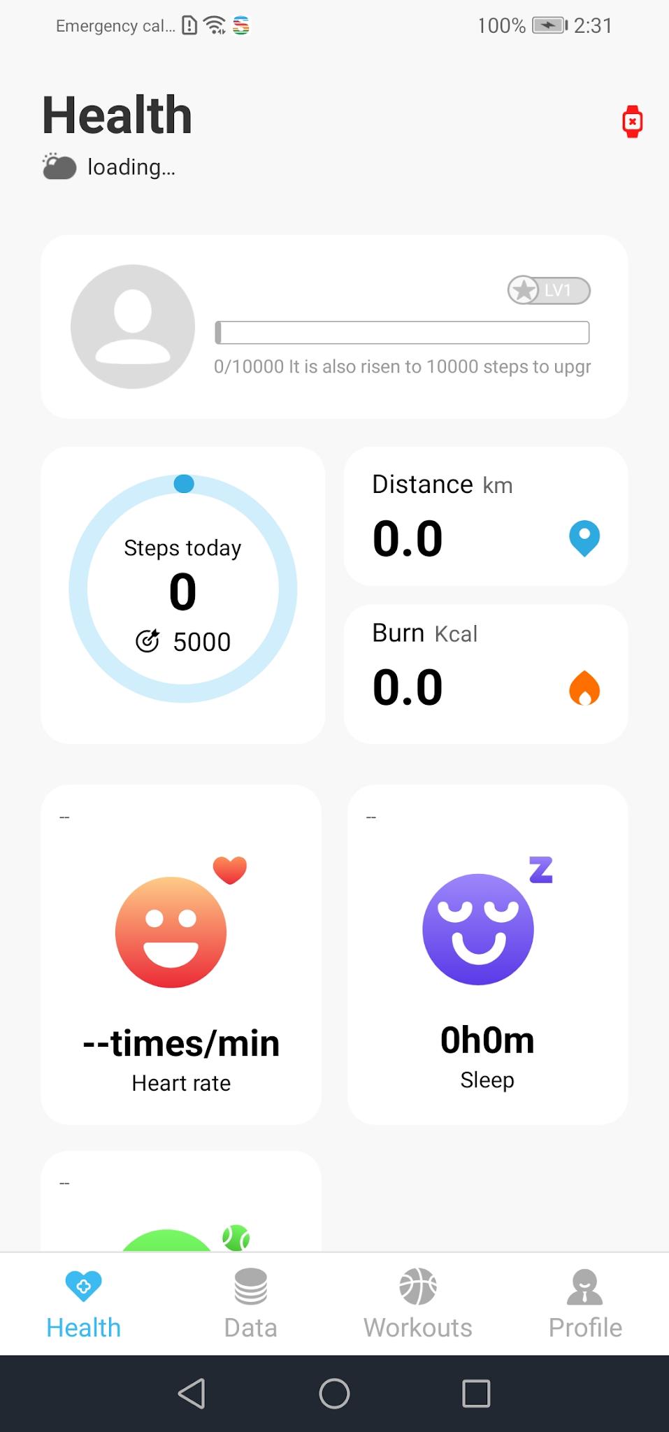 Smartberry app screenshot 1 — health tracking and fitness monitoring interface