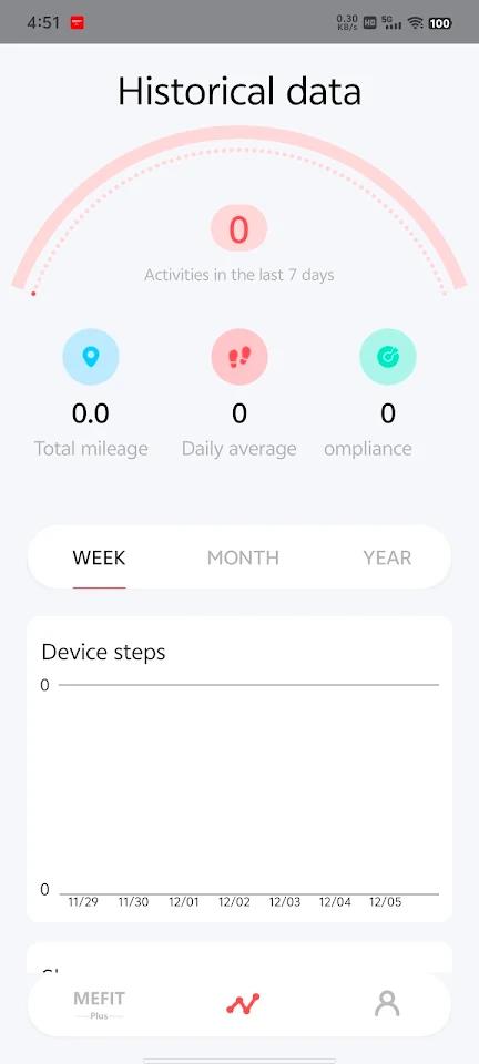 Mefit Plus app screenshot 3 — smartwatch health tracking and fitness monitoring