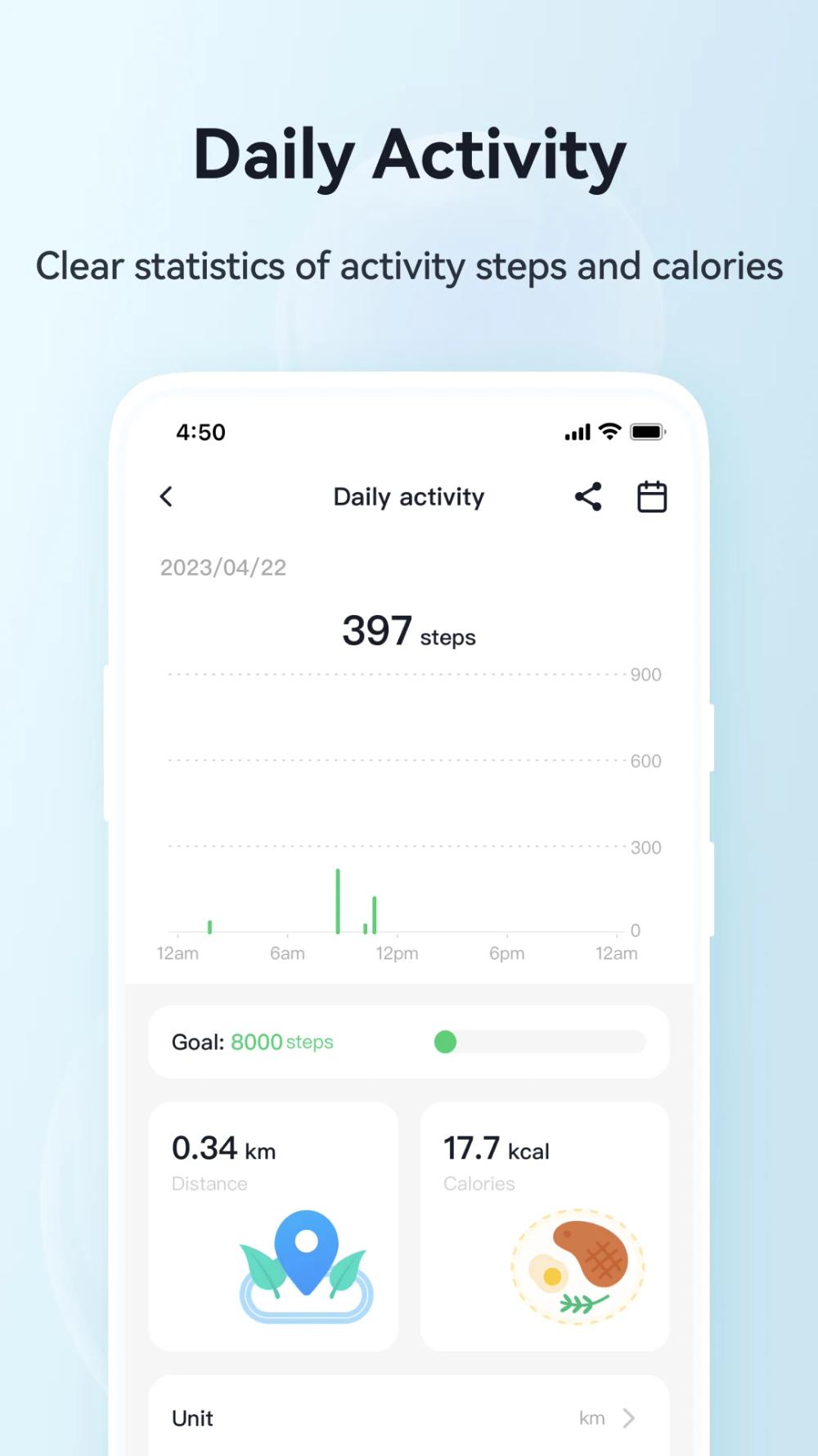 G Band app screenshot 2 — smartwatch health tracking interface