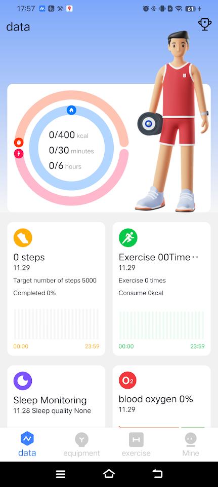 MyWatch+ app screenshot 1 — smart bracelet health tracking and fitness monitoring