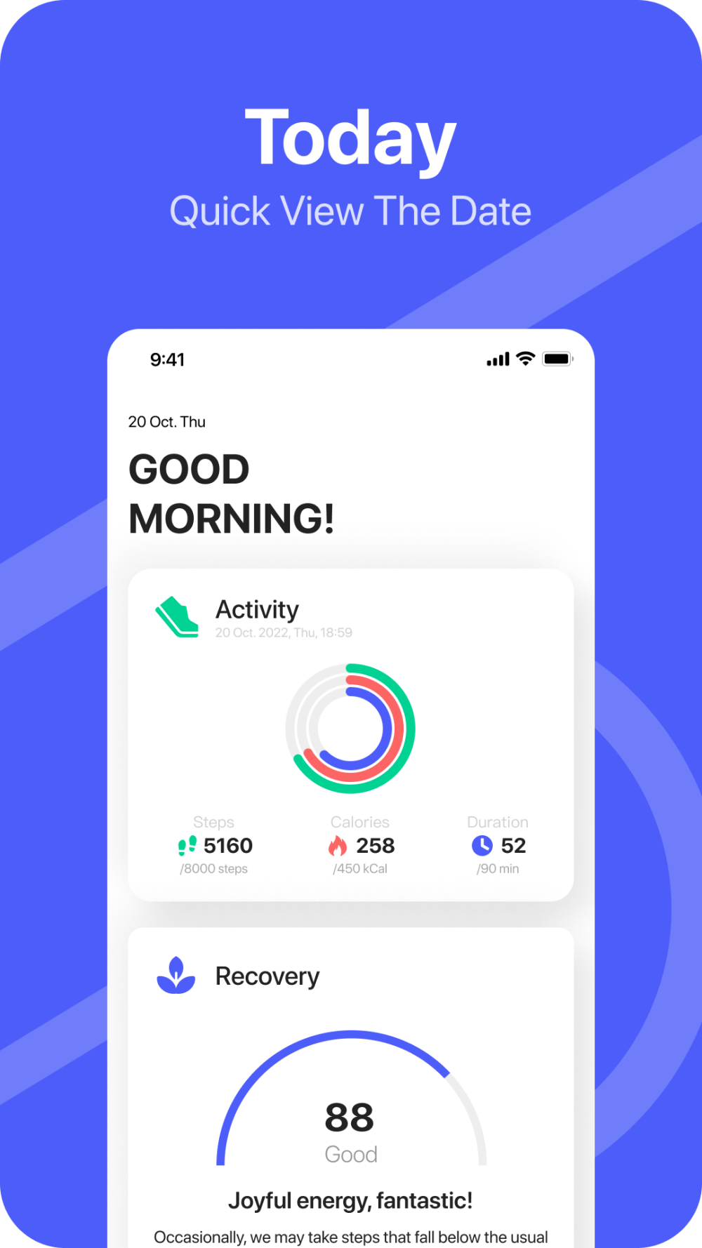 Da Rings app screenshot 1 — smart ring health tracking interface