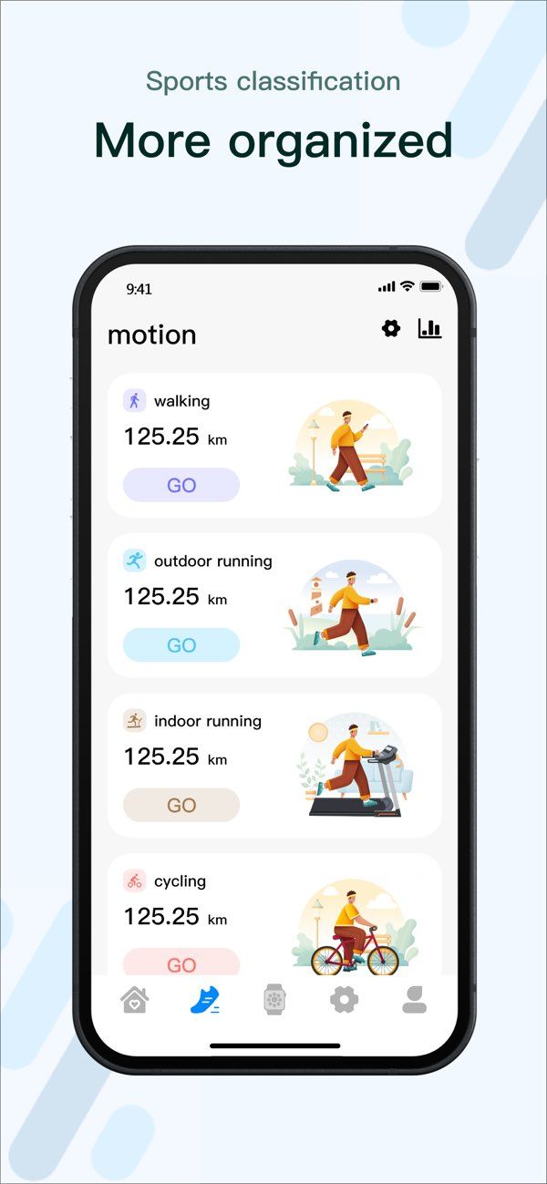 M2 Wear app screenshot 3 — health tracking and smartwatch management
