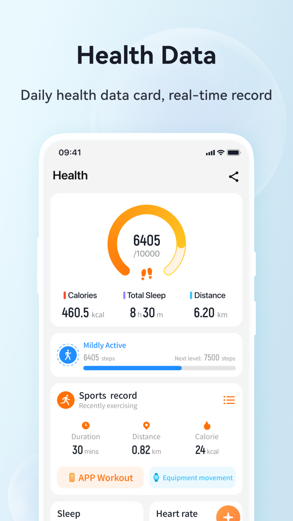 G Band app screenshot 1 — smartwatch health tracking interface