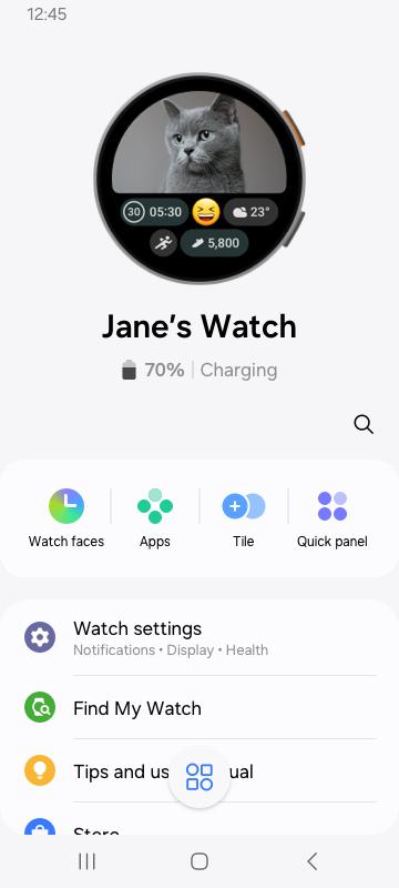 Galaxy Wearable app screenshot 2 — Samsung wearable management