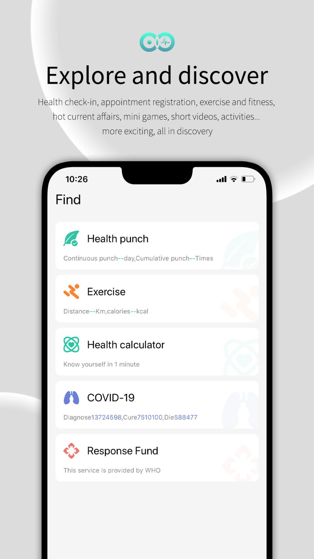 WearFit2.0 app screenshot 2 — smartwatch health tracking interface