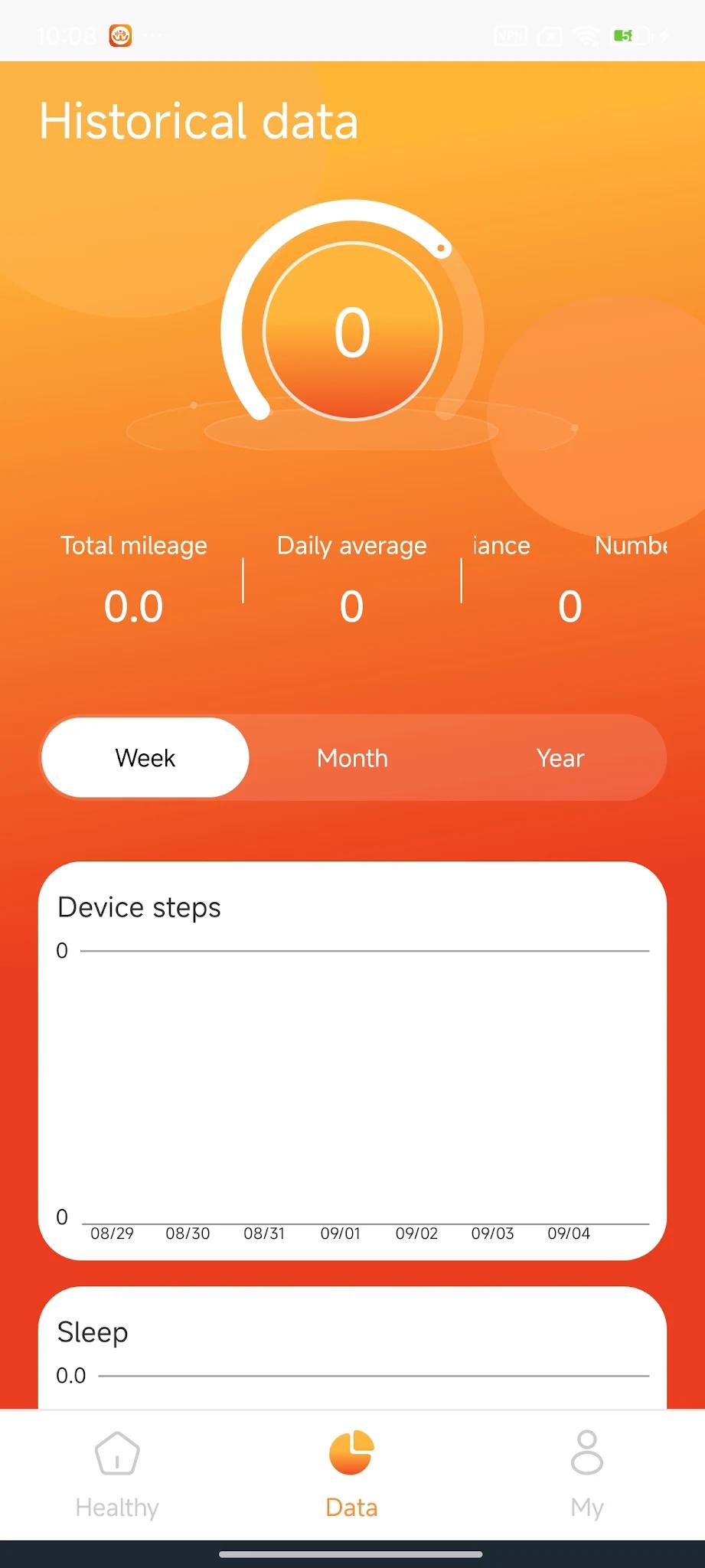 Hiwear Plus app screenshot 3 — smartwatch health tracking and notification interface