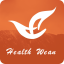 HealthWear app logo — smartwatch companion app with blood glucose, ECG, and health tracking