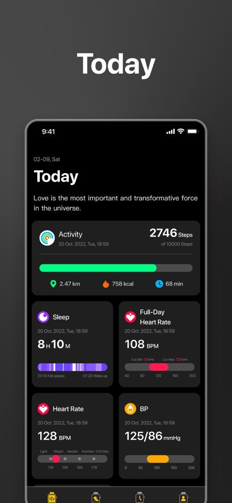 G.L Wear app screenshot 1 — health tracking, sleep monitoring, and G.L smartwatch connectivity