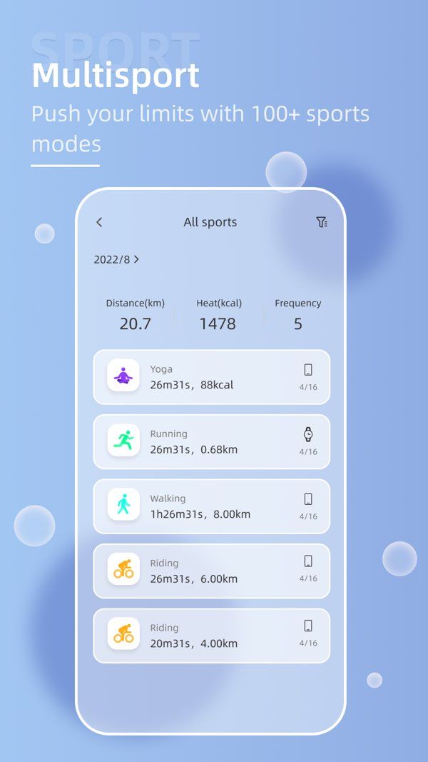 OnWear Pro app screenshot 2 — health tracking and smartwatch management