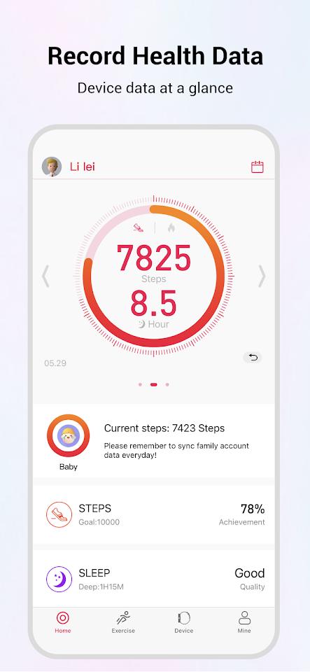 WoFit app screenshot 2 — smartwatch health tracking and fitness monitoring