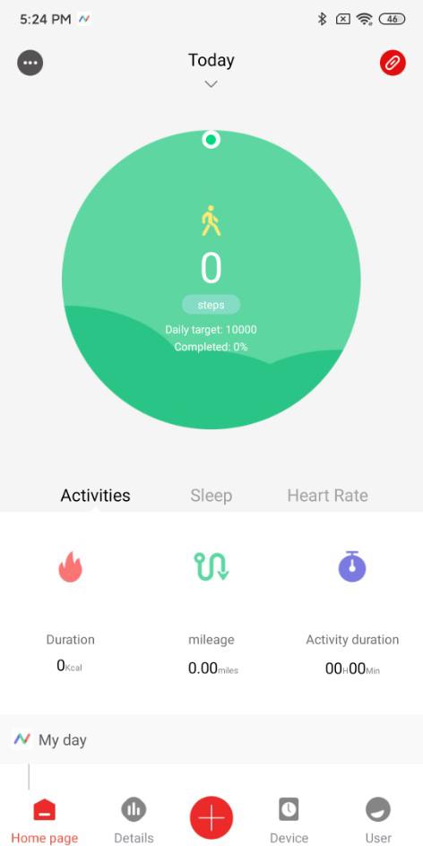 NFit app screenshot 1 — smart band health tracking and fitness monitoring