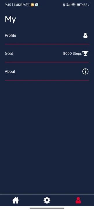 FILA S-WATCH app screenshot 3 — smartwatch health tracking and fitness monitoring interface