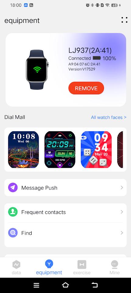 MyWatch+ app screenshot 2 — smart bracelet health tracking and fitness monitoring