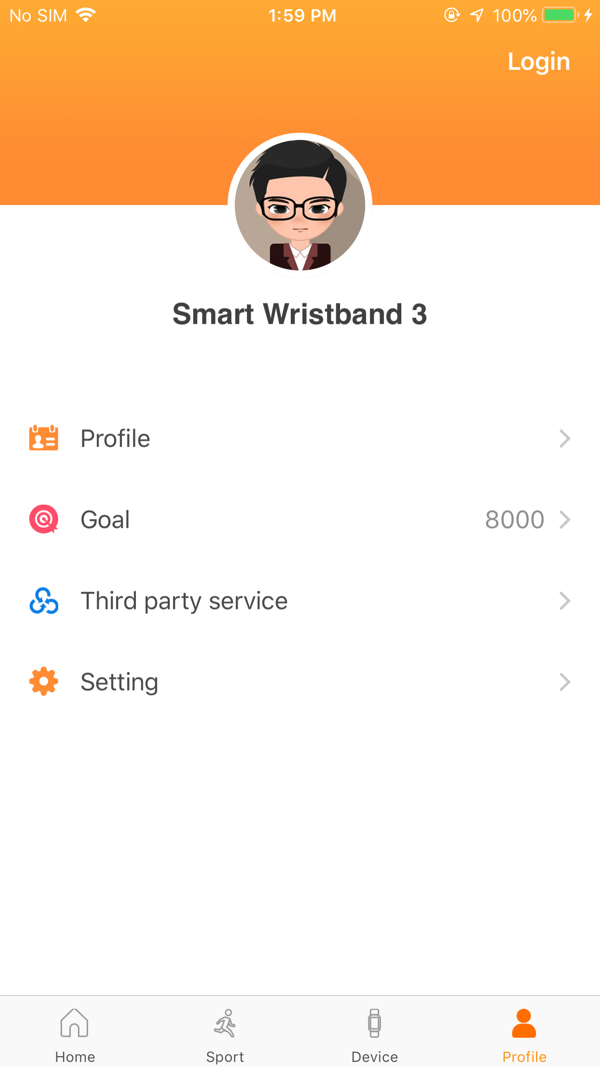 Smart Wristband 3 app screenshot 3 — fitness tracking dashboard and health data