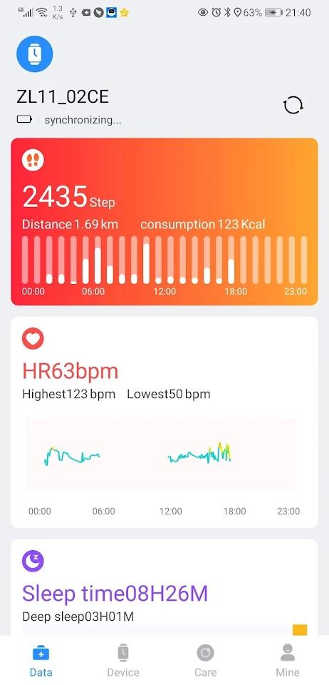 FFit app screenshot 1 — smartwatch health tracking and fitness monitoring