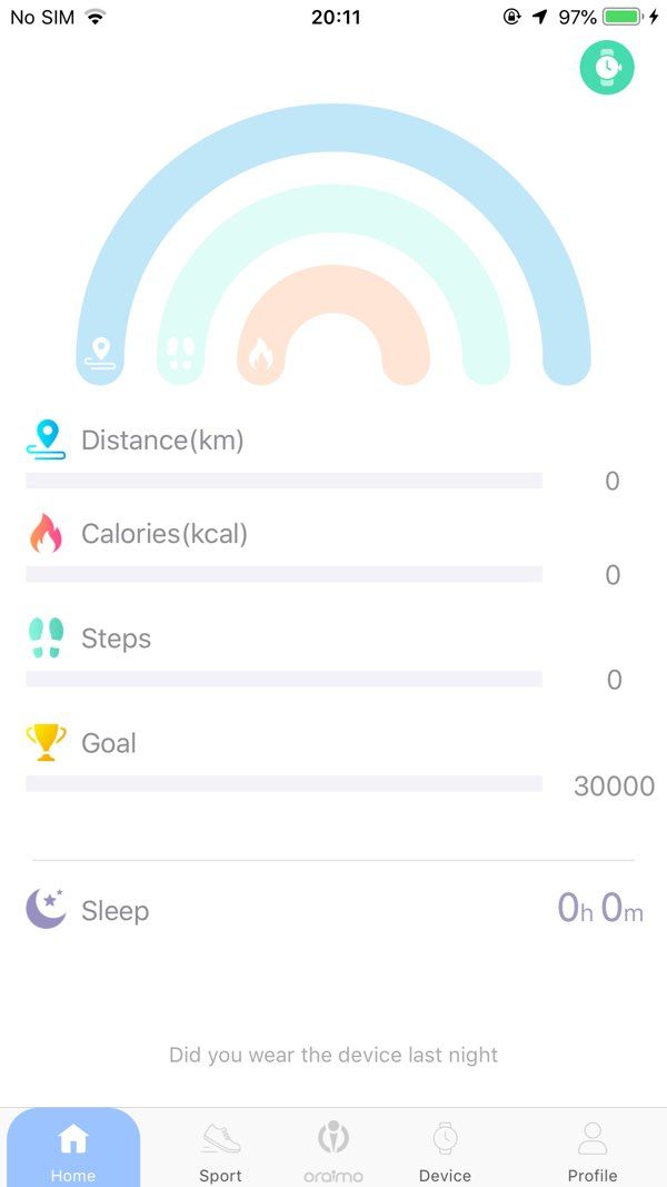Joywear 2 app screenshot 1 — Oraimo smartwatch health tracking and management