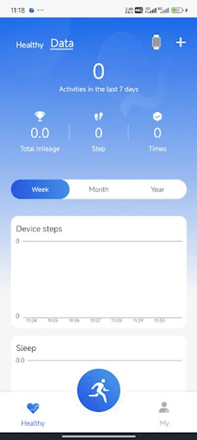 SIMSONAIR app screenshot 2 — smartwatch health tracking interface