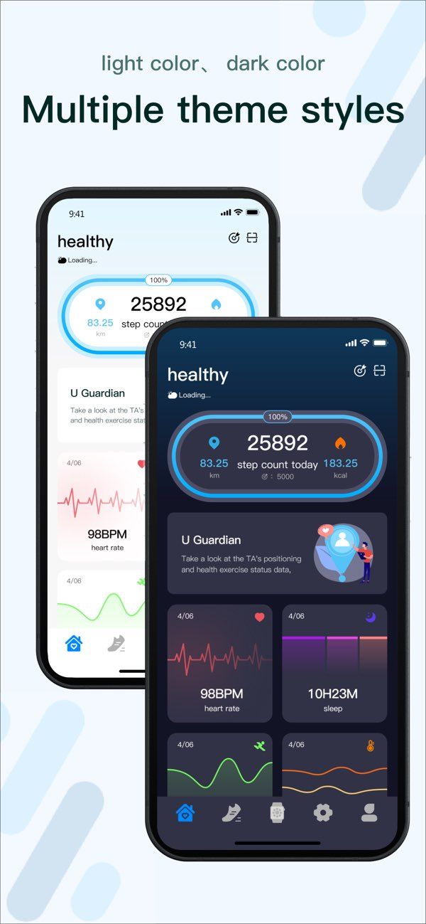 M2 Wear app screenshot 1 — health tracking and smartwatch management