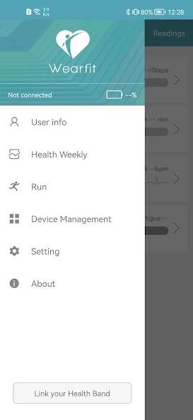 Wearfit app screenshot 1