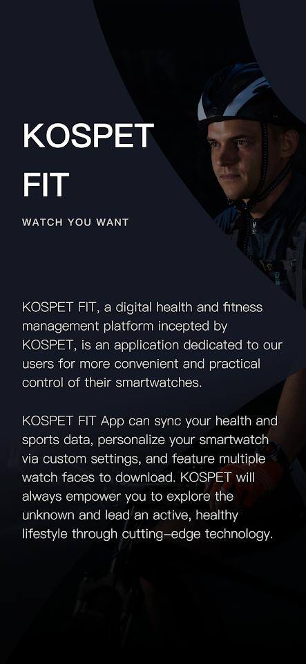 KOSPET FIT app screenshot 1 — rugged smartwatch fitness tracking and health monitoring