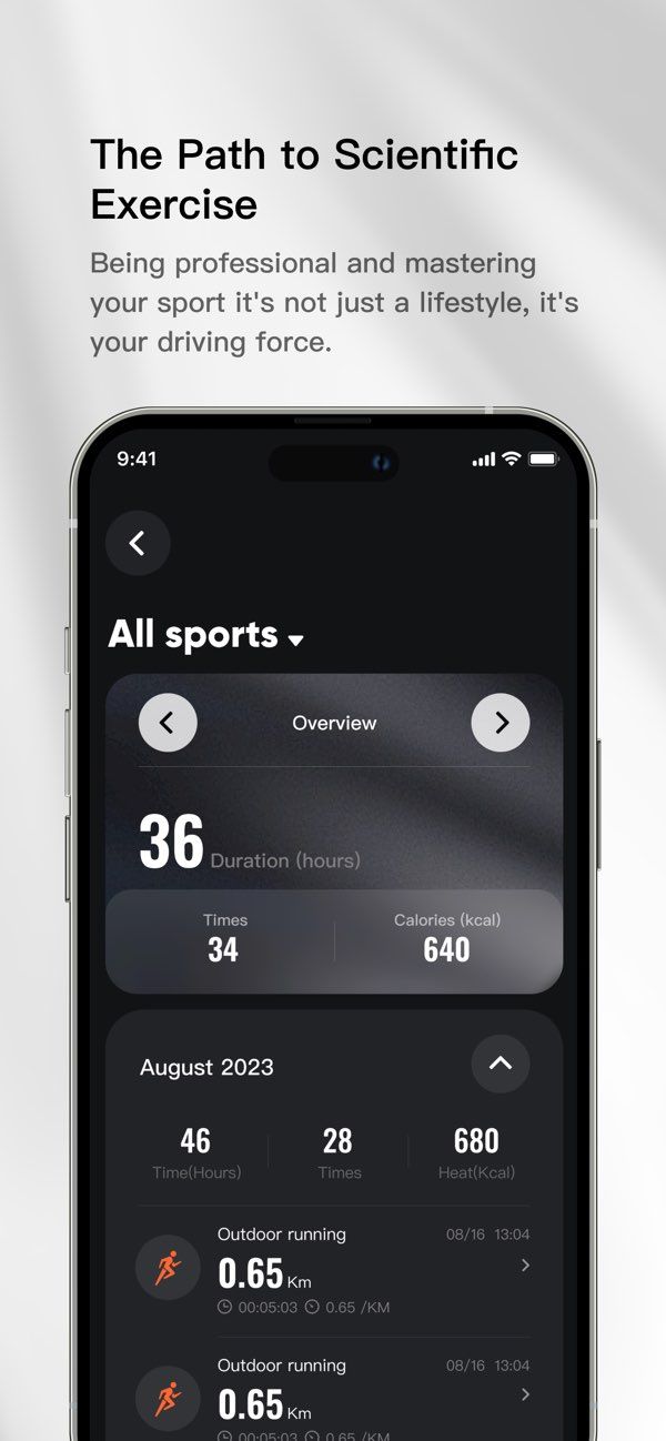 Mibro Fit app screenshot 3 — smartwatch health tracking and workout management