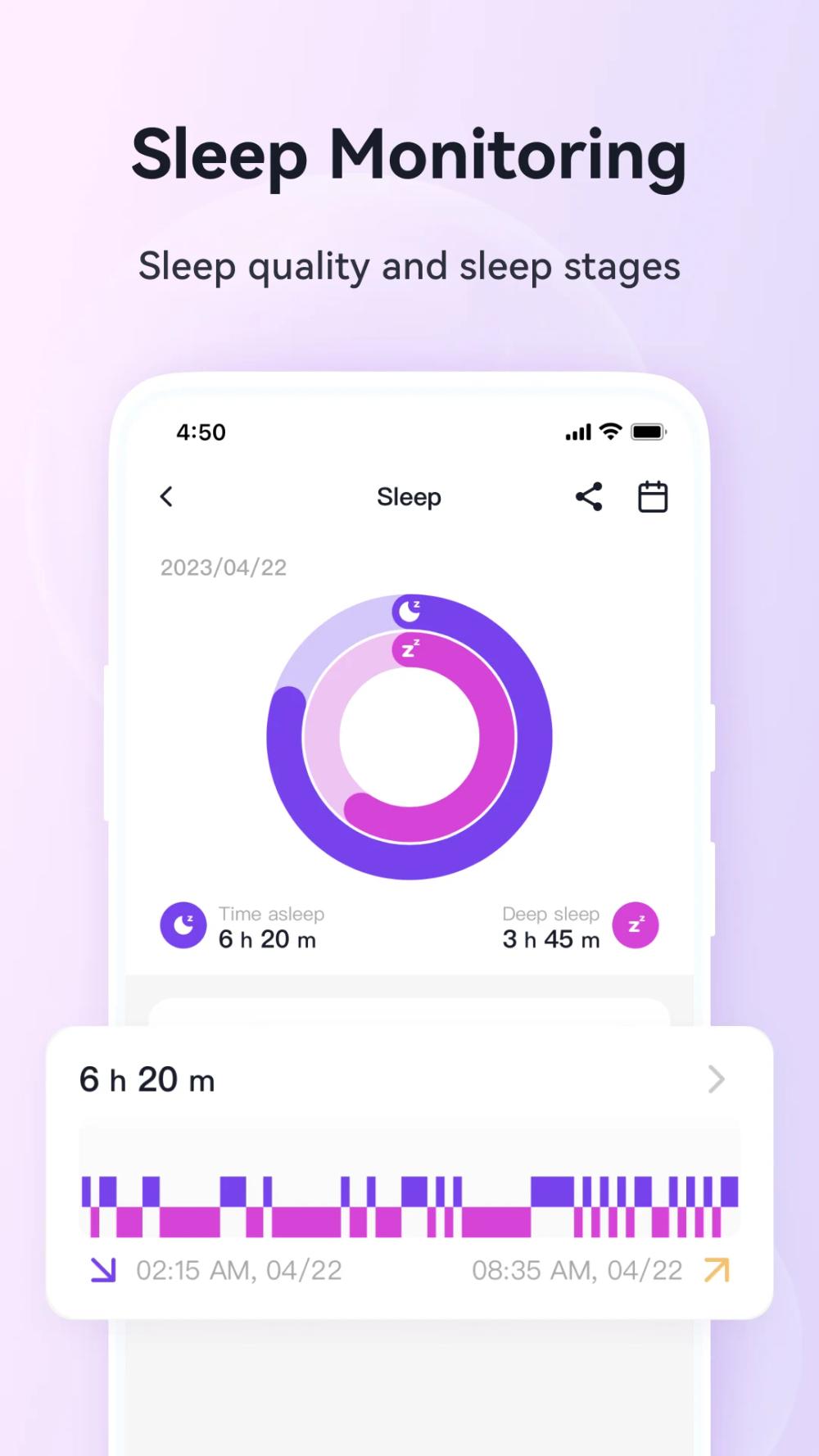 G Band app screenshot 3 — smartwatch health tracking interface