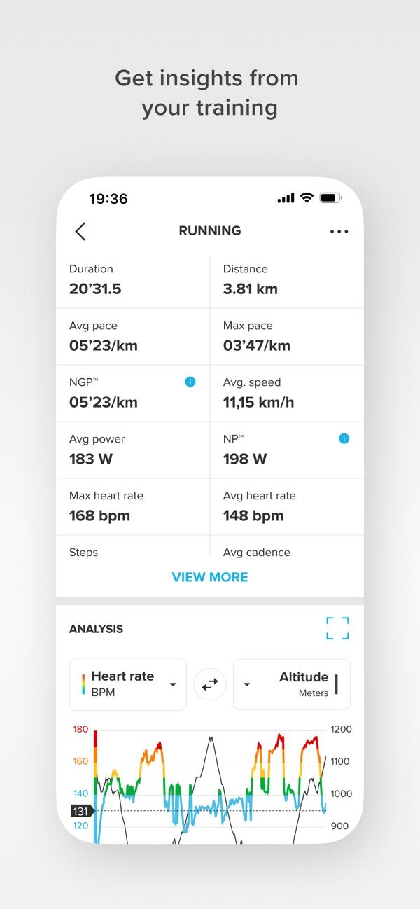 Suunto app screenshot 2