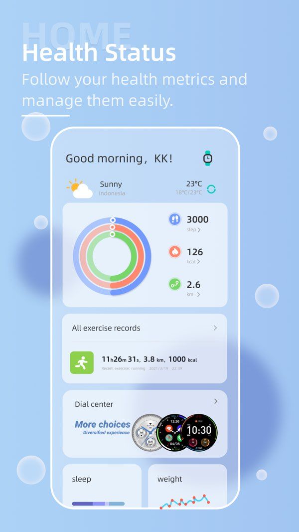 OnWear Pro app screenshot 1 — health tracking and smartwatch management