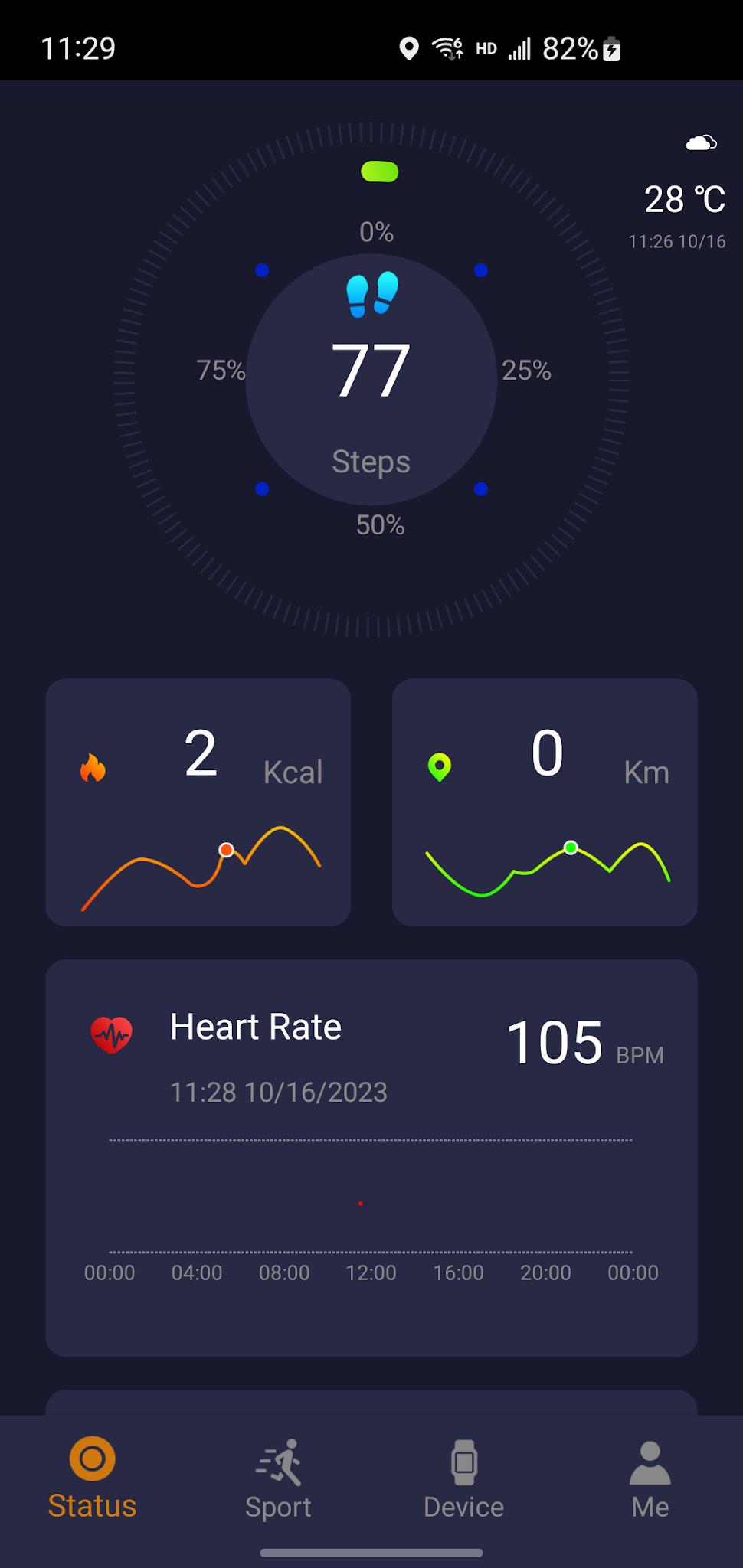 Haylou Watch app screenshot 1 — smartwatch health and fitness tracking interface