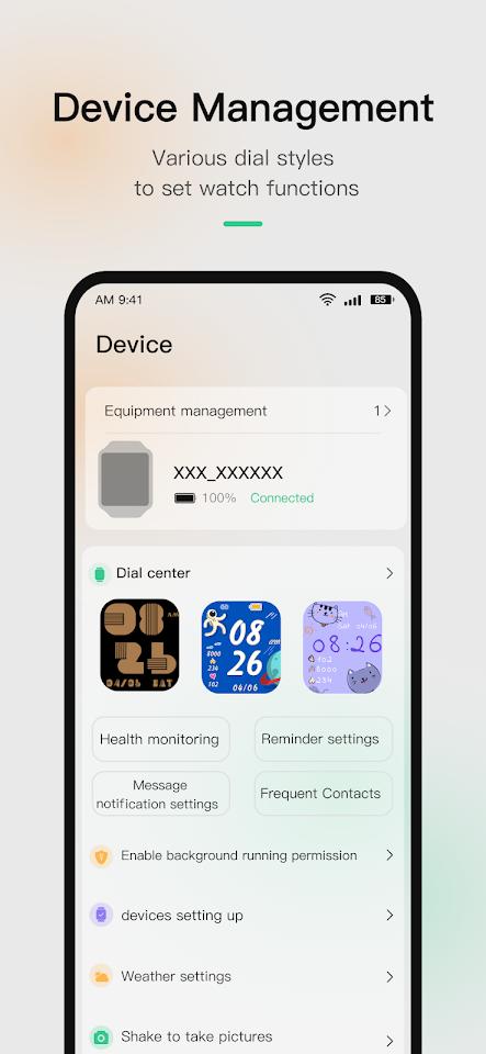 InfoWear app screenshot 2 — smartwatch health tracking and fitness monitoring