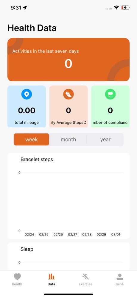Rexlife app screenshot 2 — health tracking, exercise plans, and smartwatch connectivity