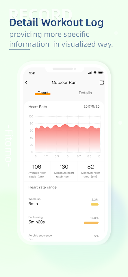 Fitomo app screenshot 3 — smartwatch health tracking and fitness monitoring