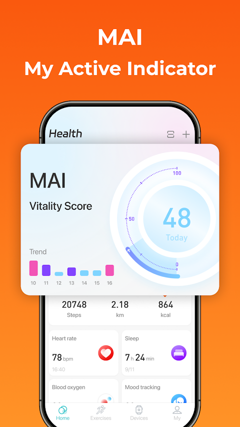 Runmefit app screenshot 1 — health tracking and fitness monitoring