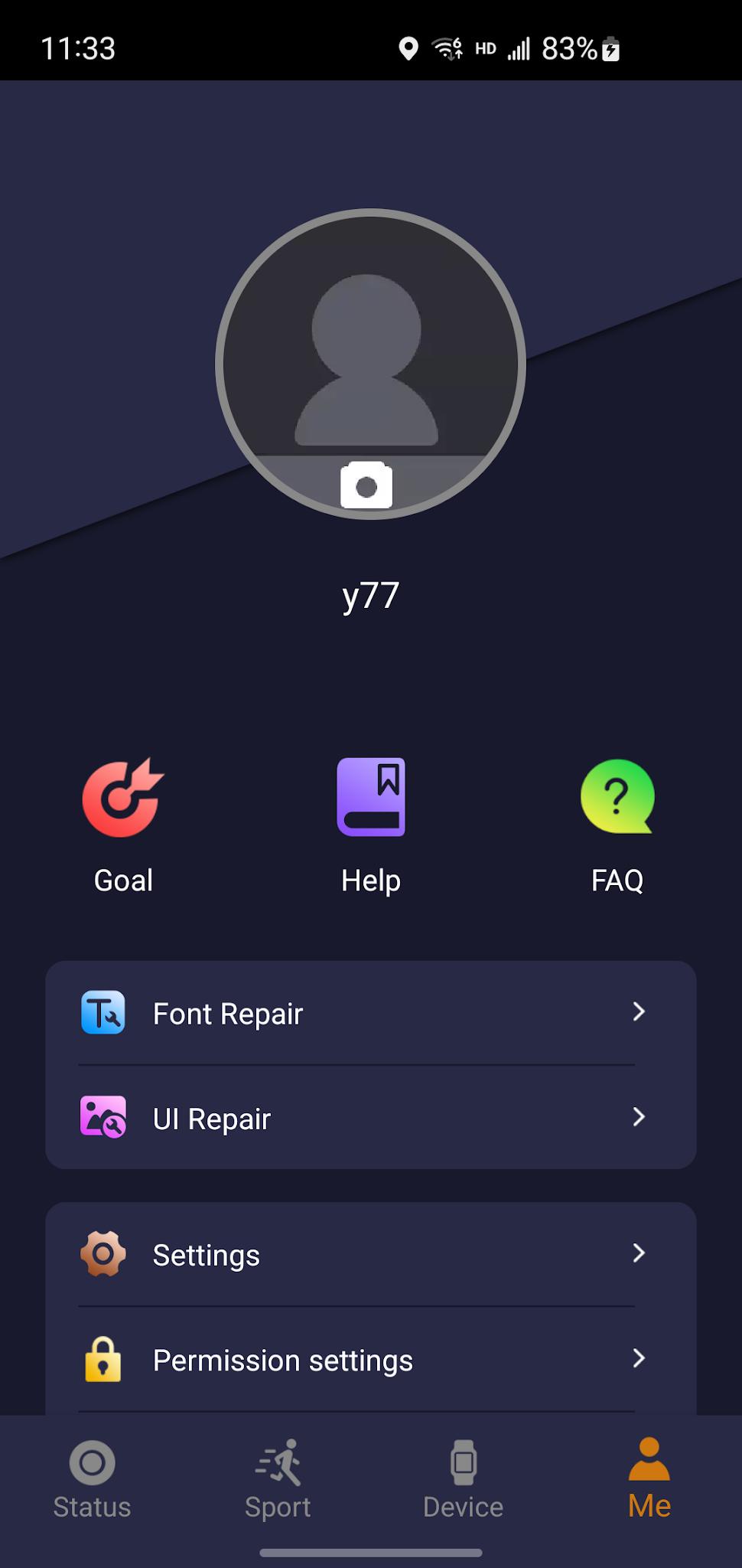 Haylou Watch app screenshot 3 — smartwatch health and fitness tracking interface