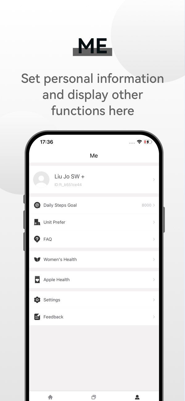 Liu Jo SW + app screenshot 3 — health tracking, notifications, and Liu Jo smartwatch connectivity