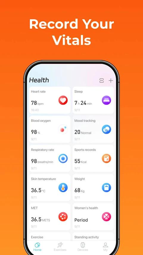 Runmefit app screenshot 2 — health tracking and fitness monitoring