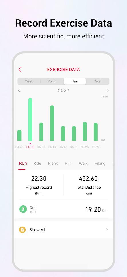 WoFit app screenshot 3 — smartwatch health tracking and fitness monitoring