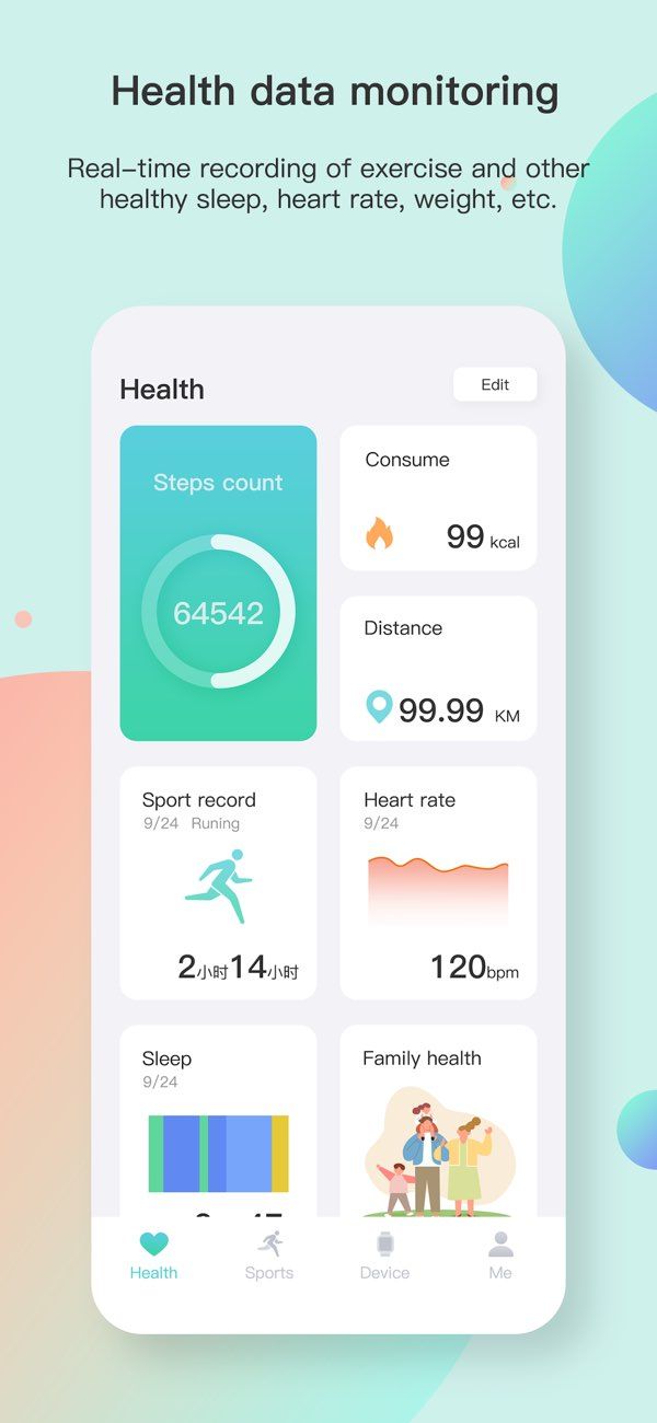Keep Health app screenshot 1 — smartwatch health tracking and management