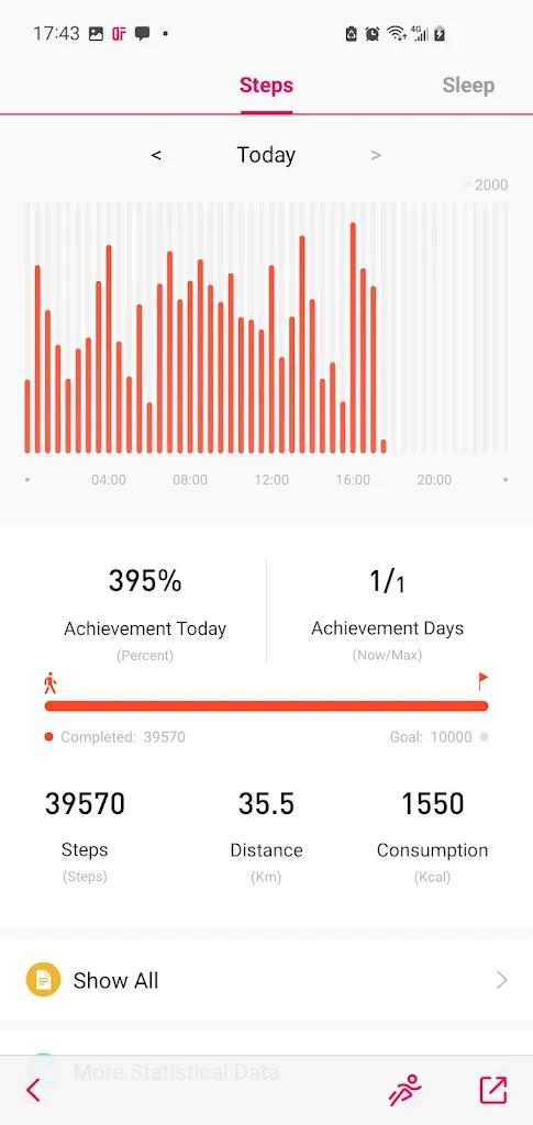 DeepFit app screenshot 2 — smartwatch health tracking and fitness monitoring