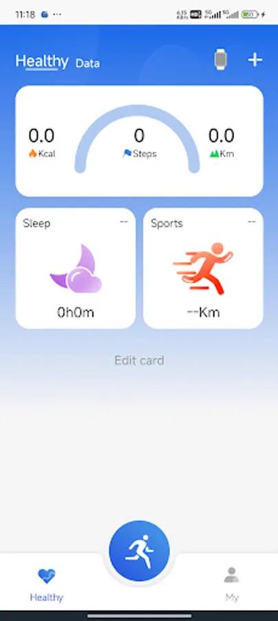 SIMSONAIR app screenshot 1 — smartwatch health tracking interface
