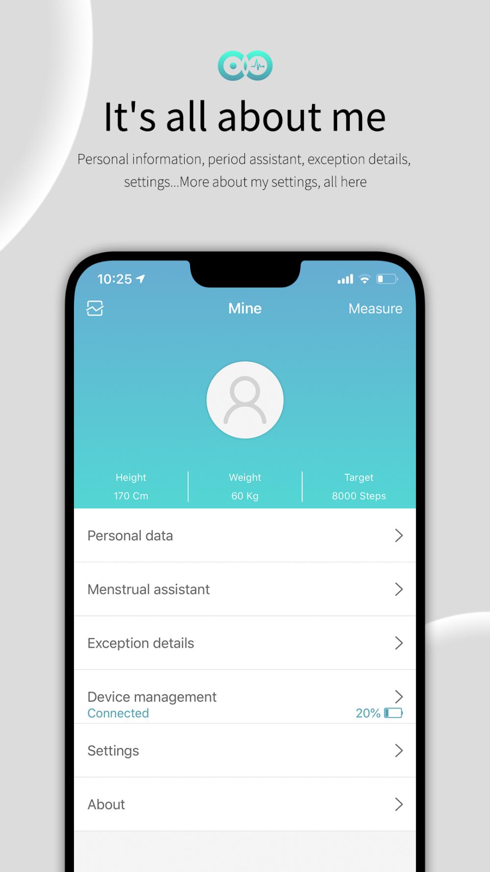 WearFit2.0 app screenshot 3 — smartwatch health tracking interface