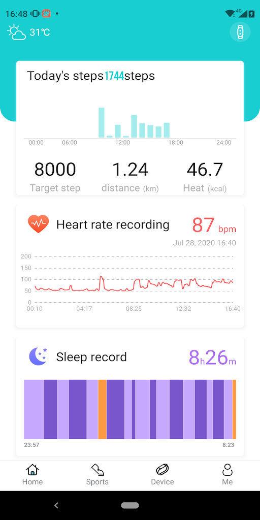 Tefiti app screenshot 2 — health tracking and smartwatch management