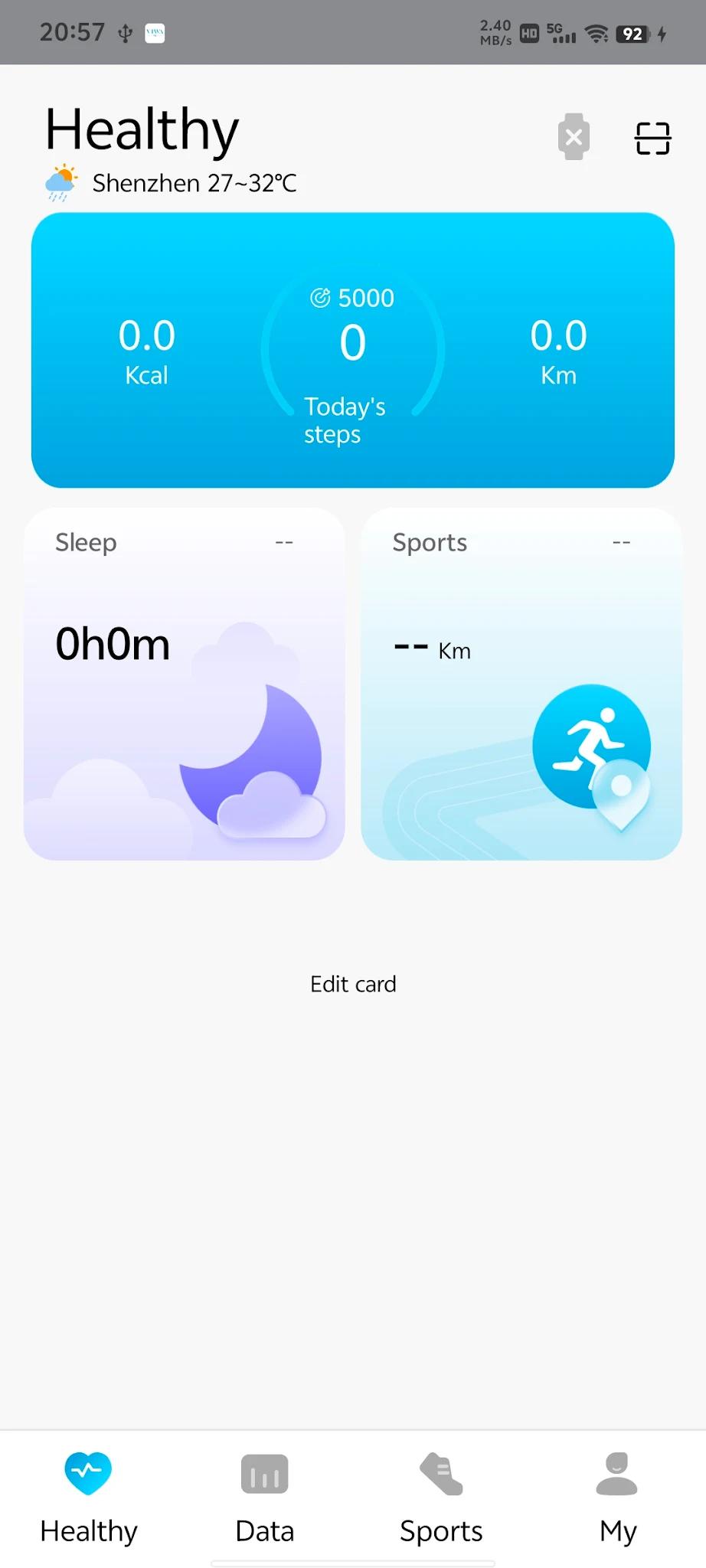 Viwa Fit app screenshot 1 — smartwatch health tracking interface
