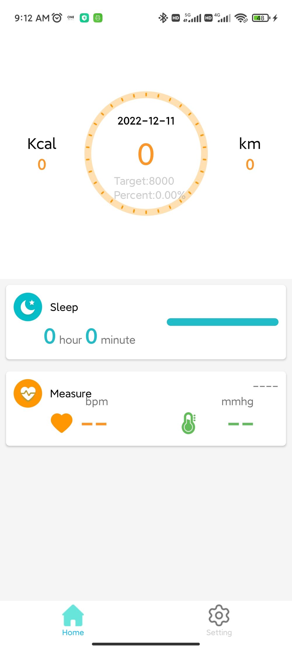 DaFit Pro app screenshot 1 — smart band health tracking interface