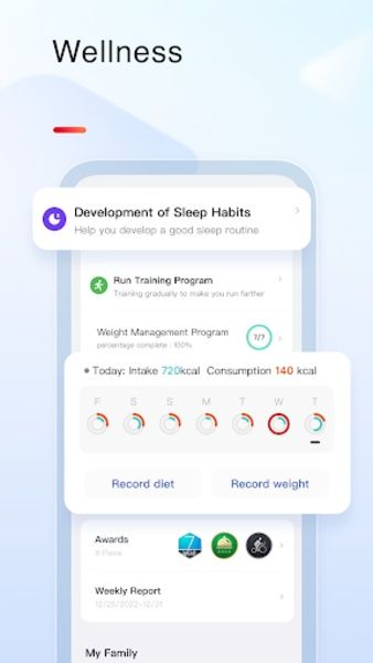 VeryFit app screenshot 1 — health tracking and smartwatch management