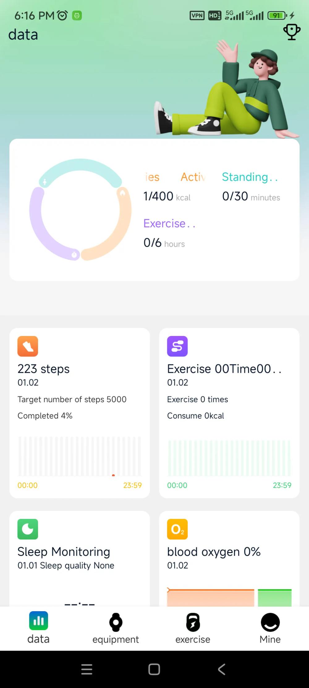 Hyper Watch app screenshot 1 — LJ766 smart bracelet fitness tracking and health monitoring